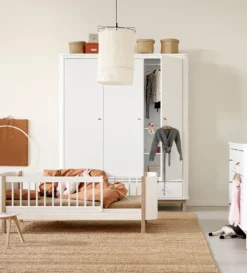 Kleiderschrank 'Wood' 3-türig weiss / Eiche