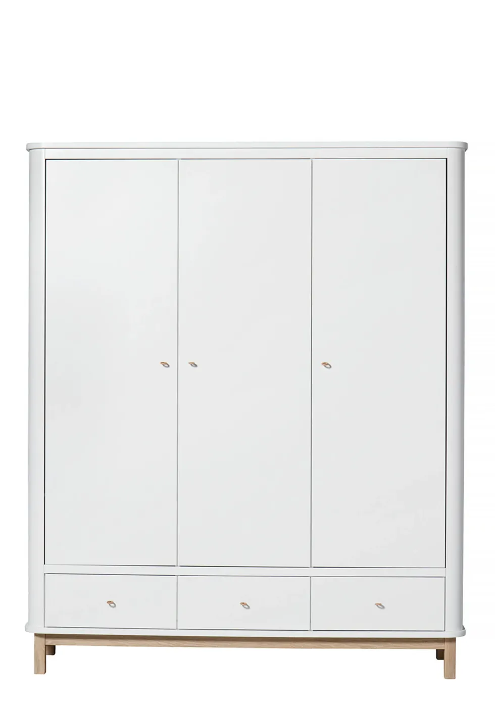 Kleiderschrank 'Wood' 3-türig weiss / Eiche