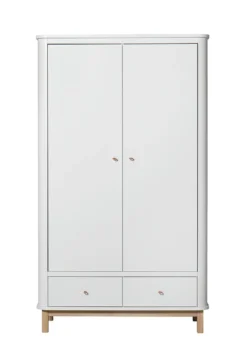 Kleiderschrank 'Wood' 2-türig weiss / Eiche