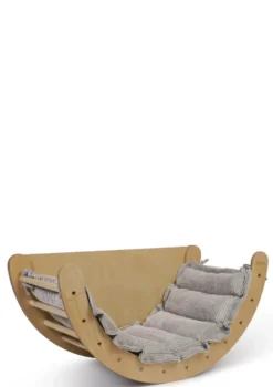 Kletterbogen Birke Natur inkl. Kissen Cord Koala Grau