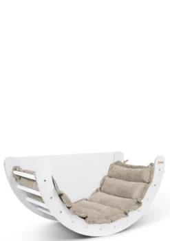 Kletterbogen Birke Weiß inkl. Kissen Cord Creme Beige