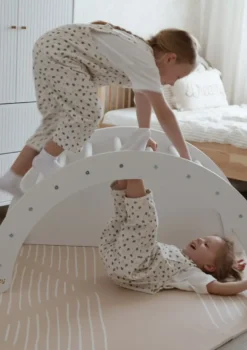 Kletterbogen Birke Weiß inkl. Kissen Cord Koala Grau