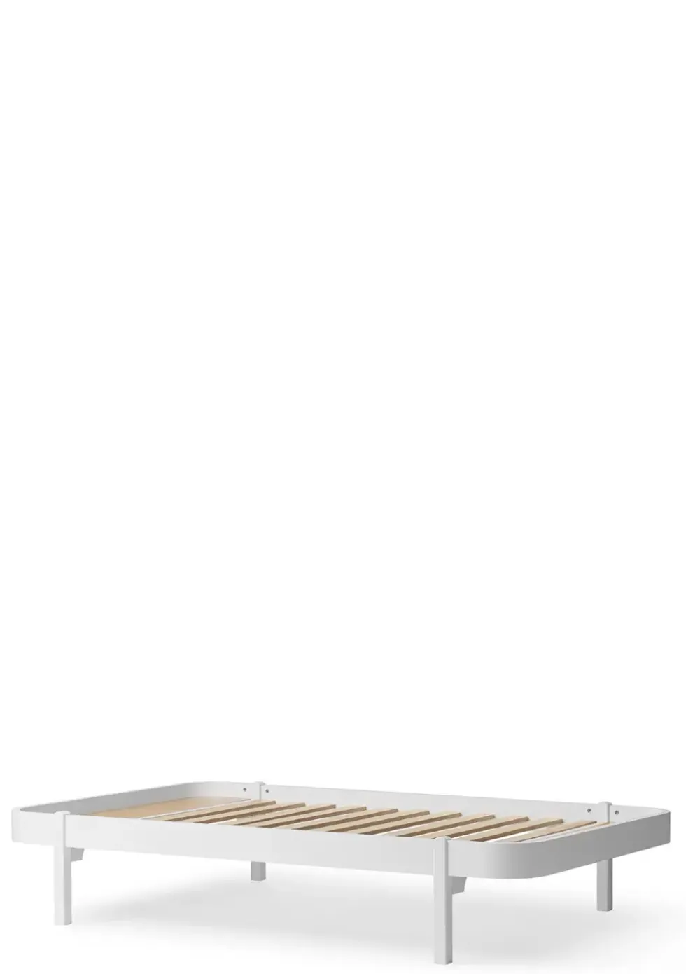 Lounger Bett 'Wood' Weiß 200 x 120 cm