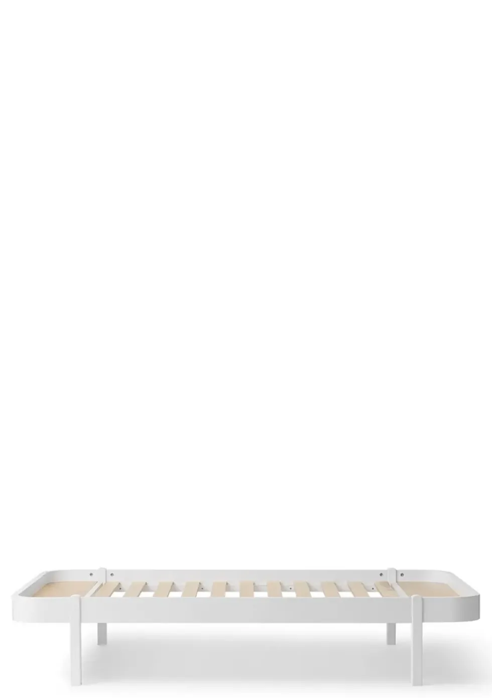 Lounger Bett 'Wood' Weiß 200 x 120 cm