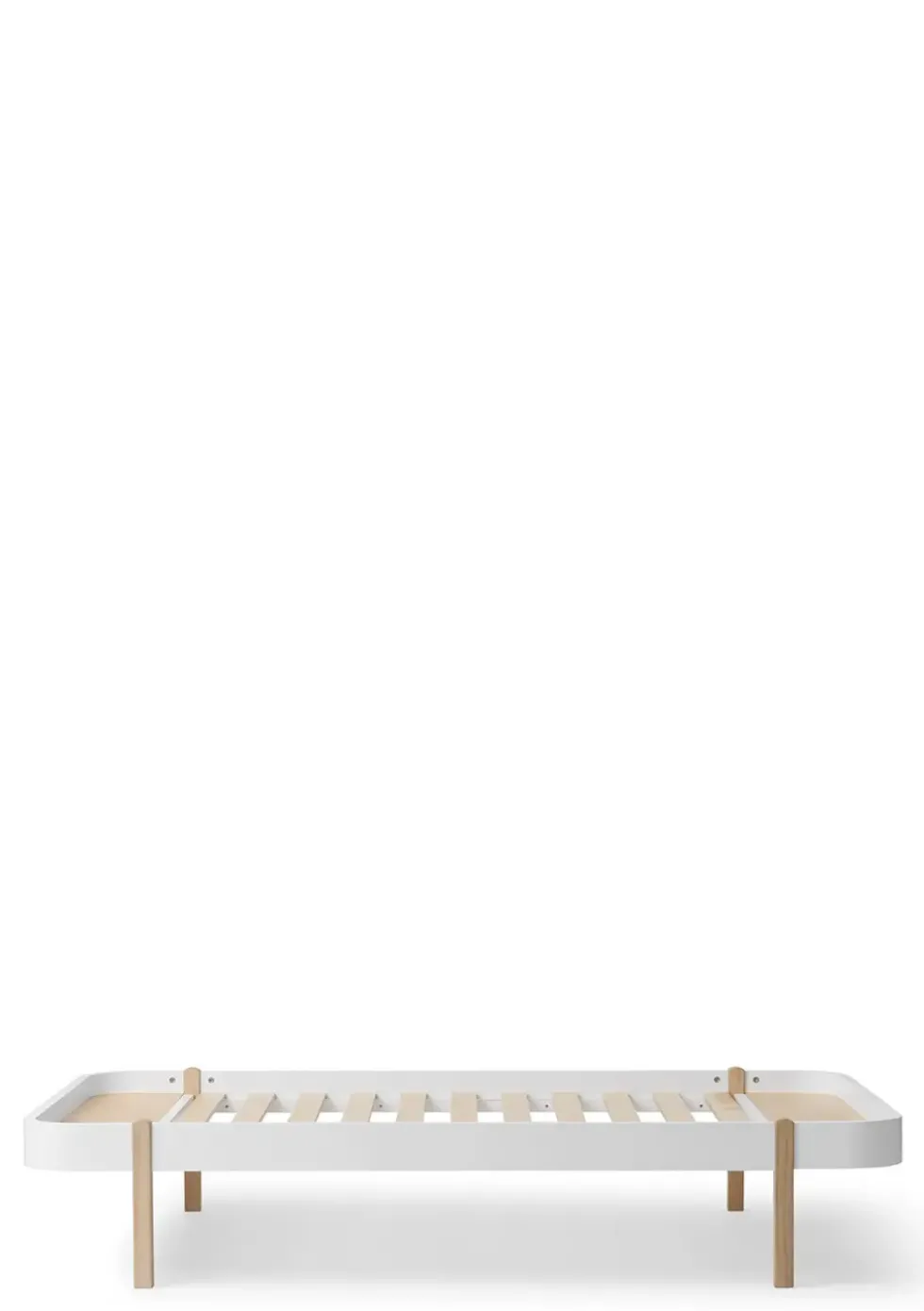 Lounger Bett 'Wood' Weiß/Eiche 200 x 120 cm