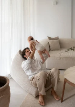 Lounger Sitzsack Cord Creme Beige