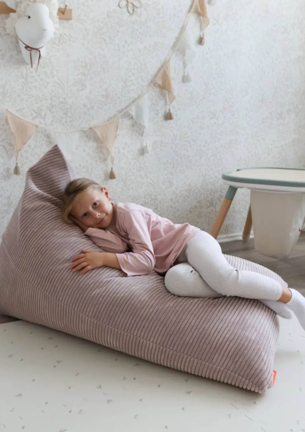 Lounger Sitzsack Cord Kirschblüte Rosa
