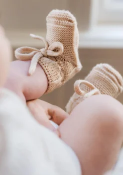 Merino Baby Booties oat