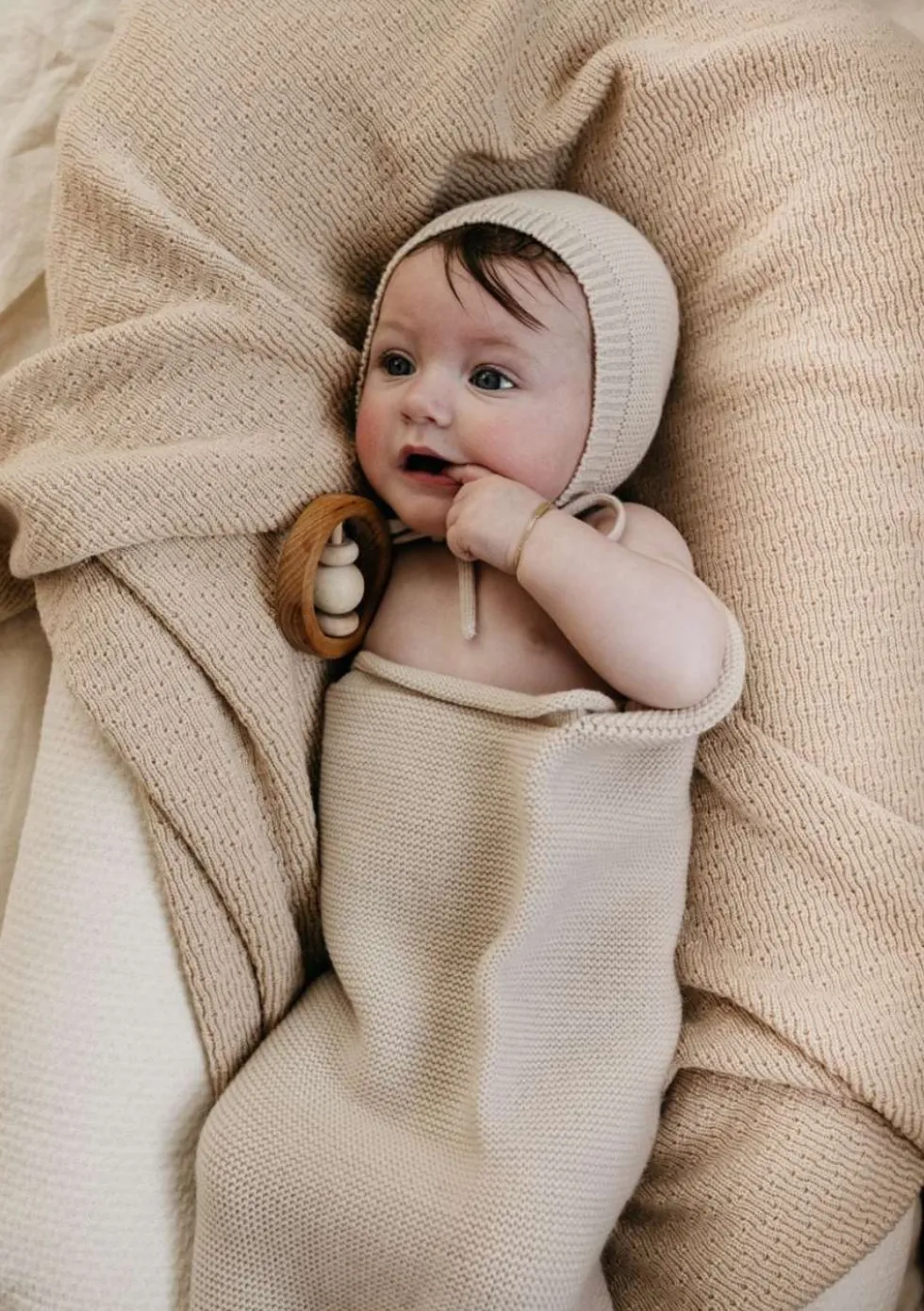 Merino Decke 'Dora' oat