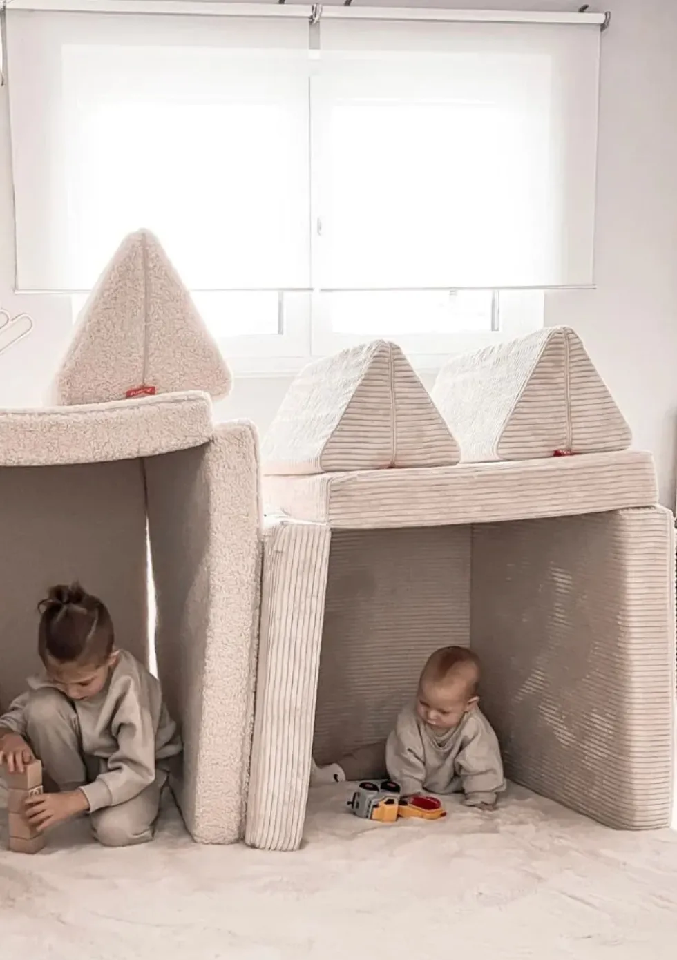 Mini Spielsofa Cord Creme Beige