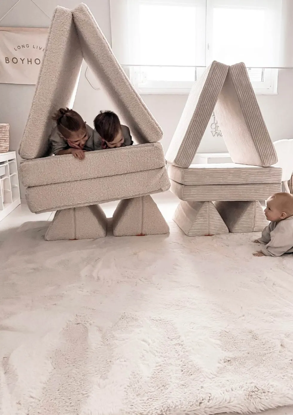 Mini Spielsofa Cord Karamell Beige