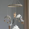 Mobile 'Cloud/Moon/Stars' Beige/Grey