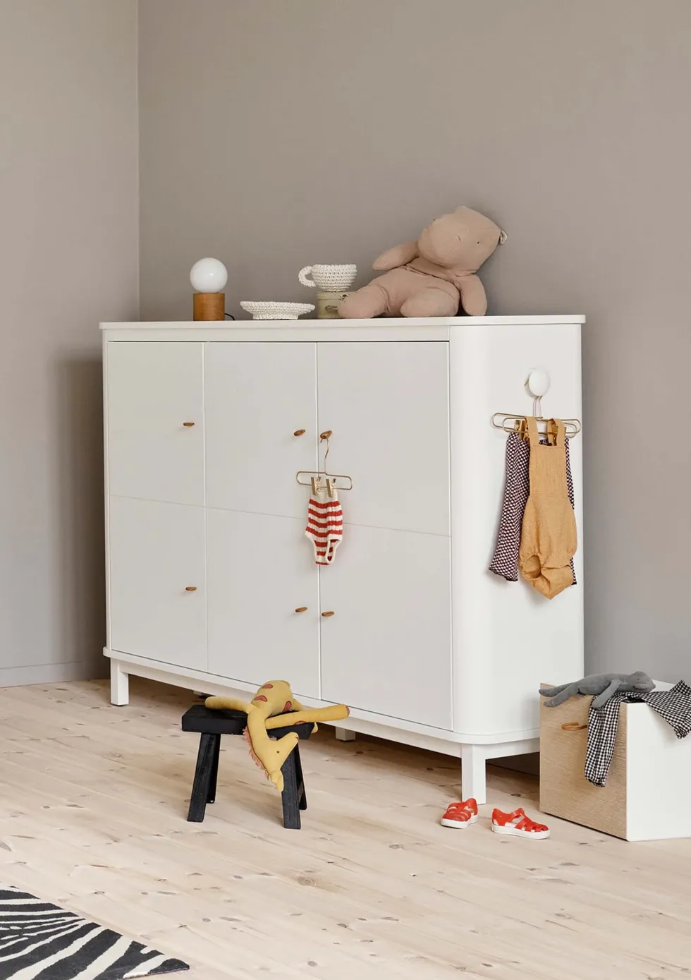 Multi-Schrank 'Wood' 3-türig weiss