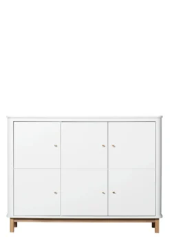 Multi-Schrank 'Wood' 3-türig weiss / Eiche