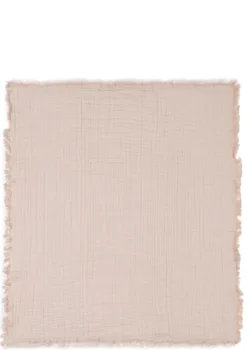 Musselin Decke 'Fringe' Moonstone 120 x 120 cm