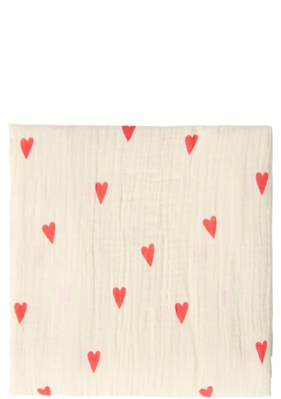 Musselin Mulltuch 'Swaddle Print Large' Beige Hearts 120 x 120 cm