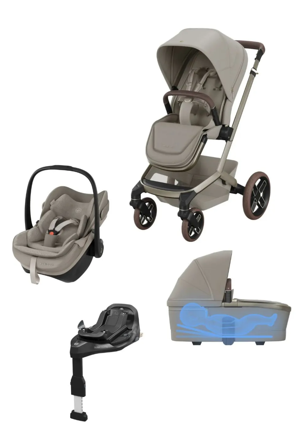 Newborn Travel Bundle 'Fame + Pebble Slide Pro' Sapphire Sand
