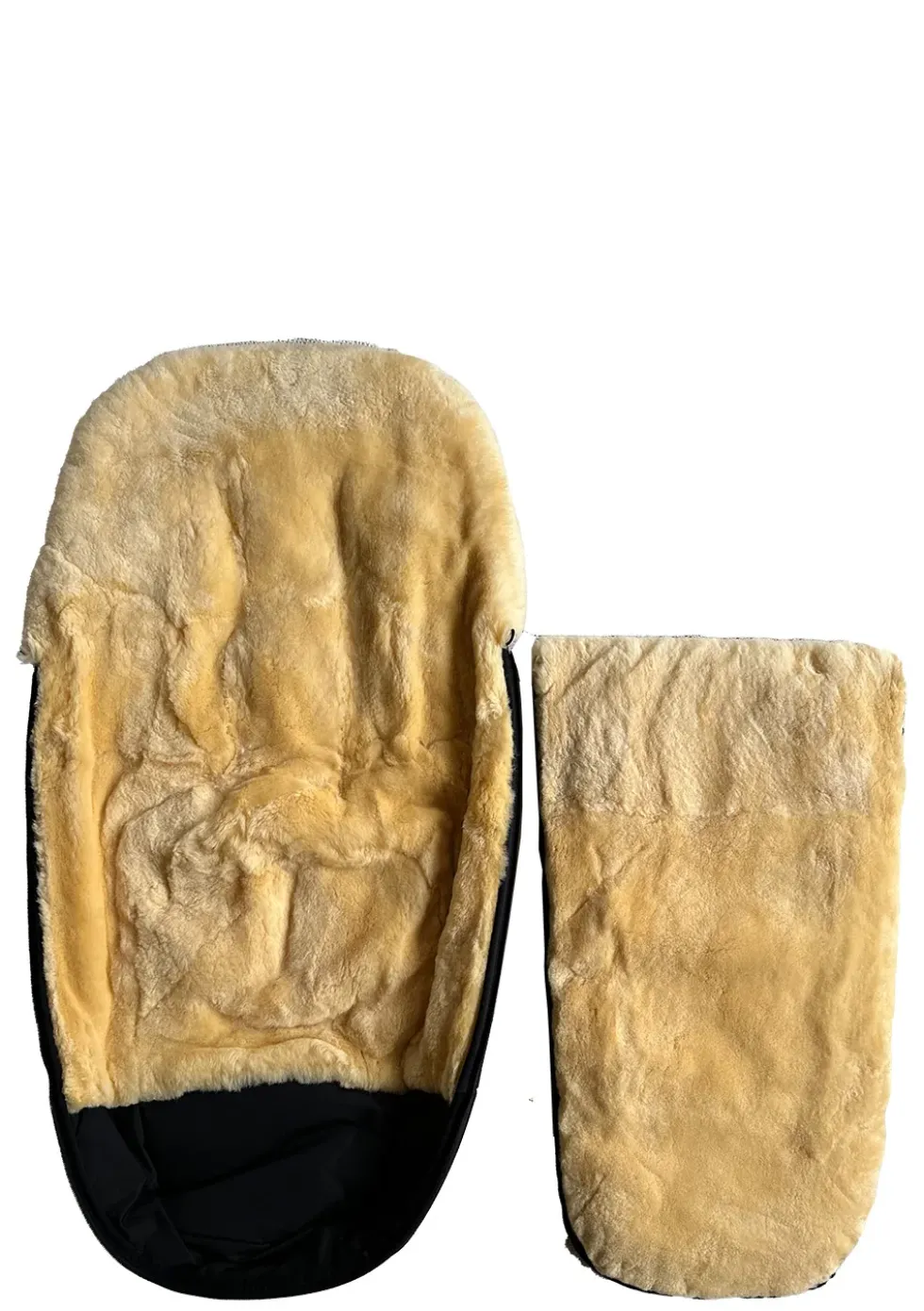 Premium Lammfell-Fußsack midnight black