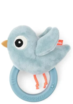 Rassel mit Beißring 'Birdee' blau