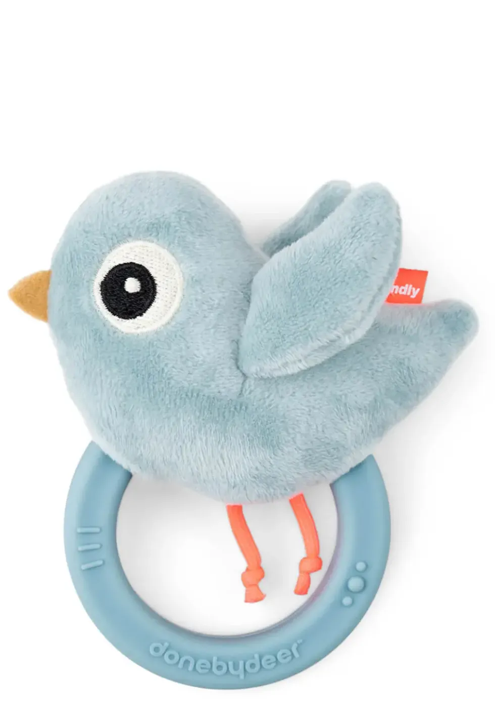 Rassel mit Beißring 'Birdee' blau