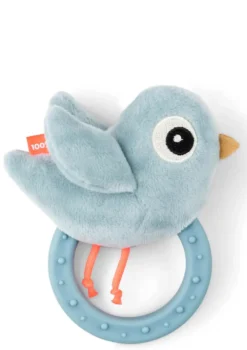 Rassel mit Beißring 'Birdee' blau