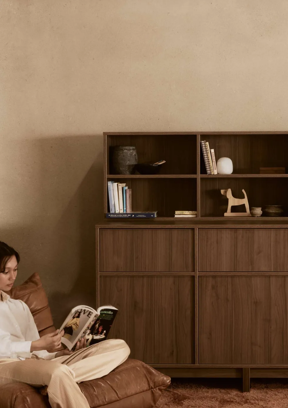 Regalaufsatz für Kommode XL 'Kyo' Walnut