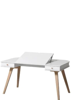 Schreibtisch 'Wood' 66 cm Weiß/Eiche