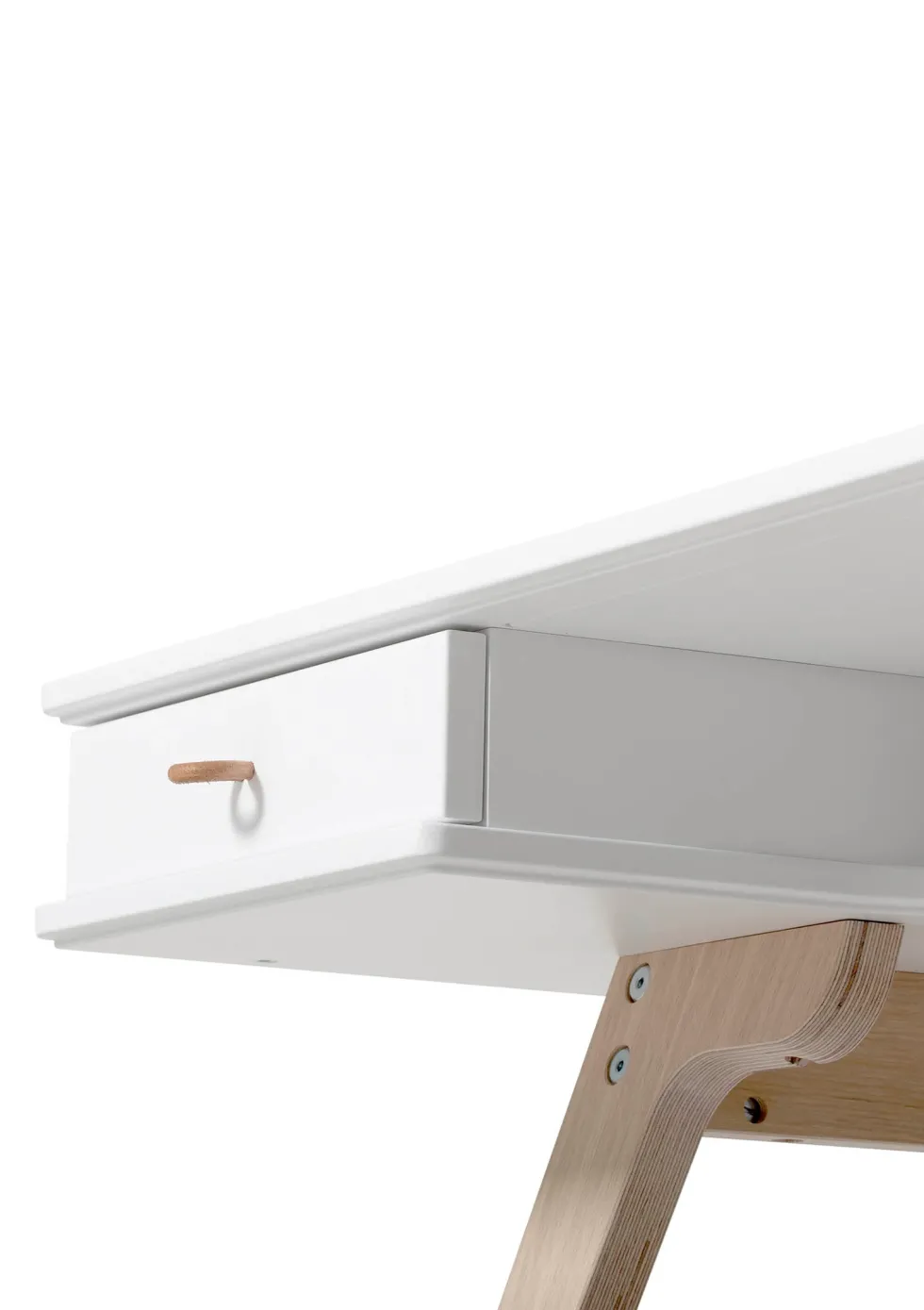 Schreibtisch 'Wood' 66 cm Weiß/Eiche