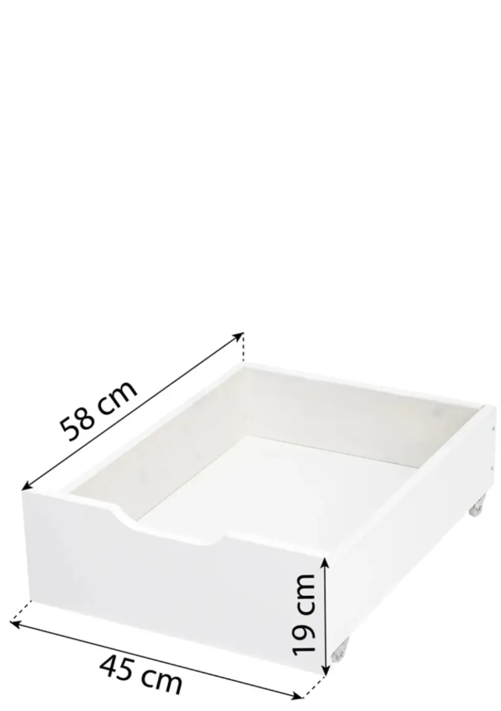 Schublade auf Rädern weiß