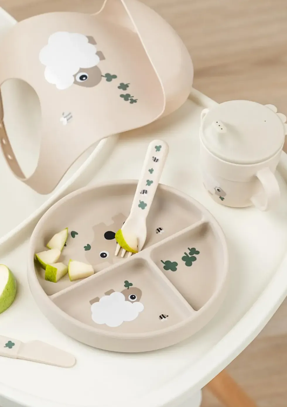Silikon Menüteller 'Stick&Stay' Tiny farm sand