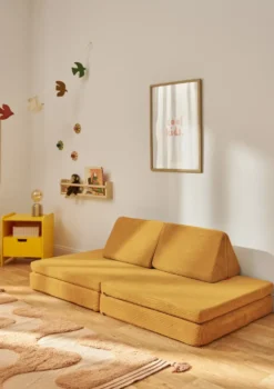 Spielsofa Cord Senf Gelb