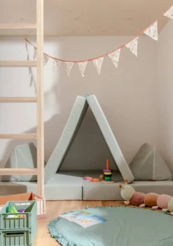 Spielsofa Velours Minz Hellgrün