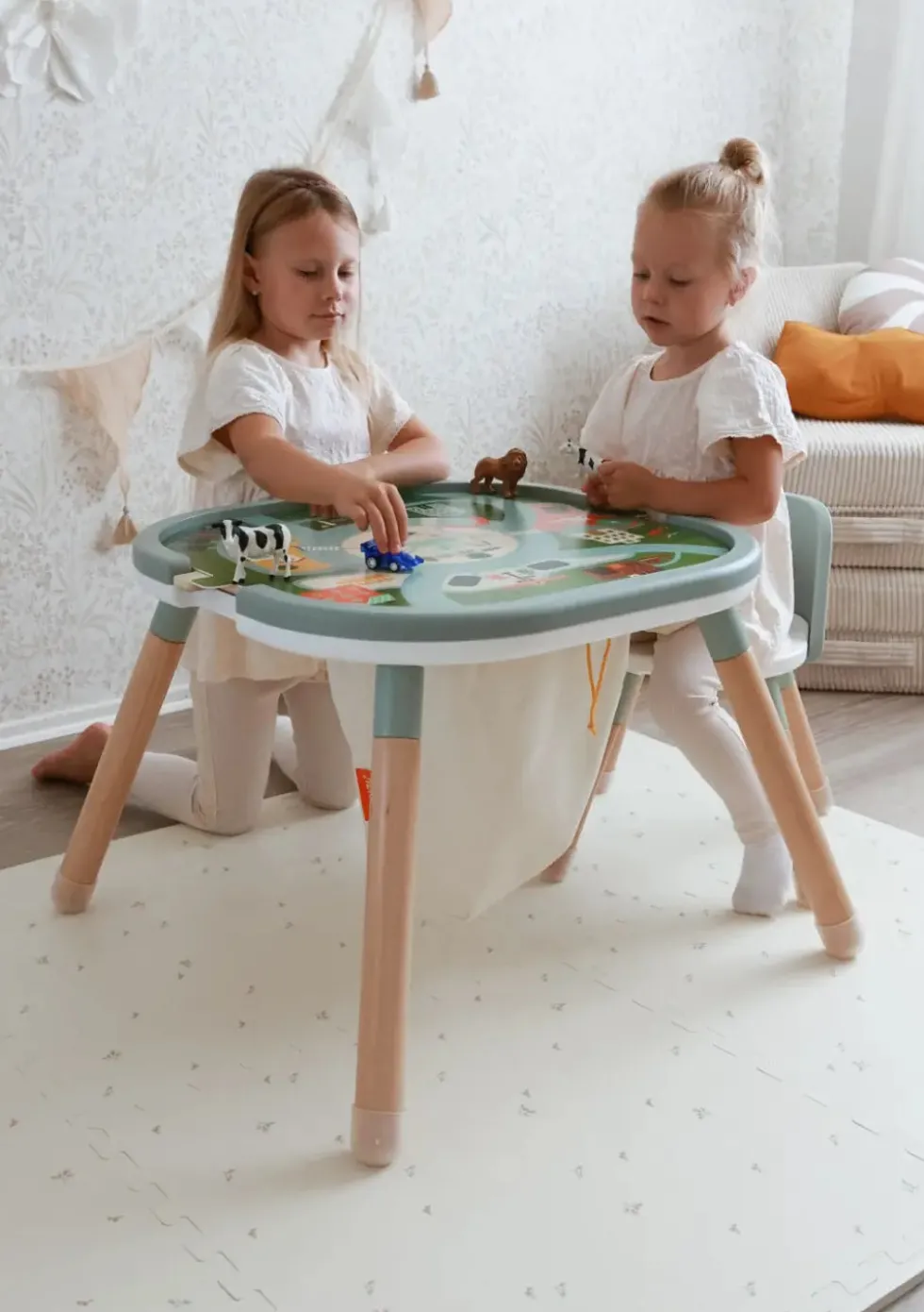 Spieltisch & Stühle Set Pastell Grün