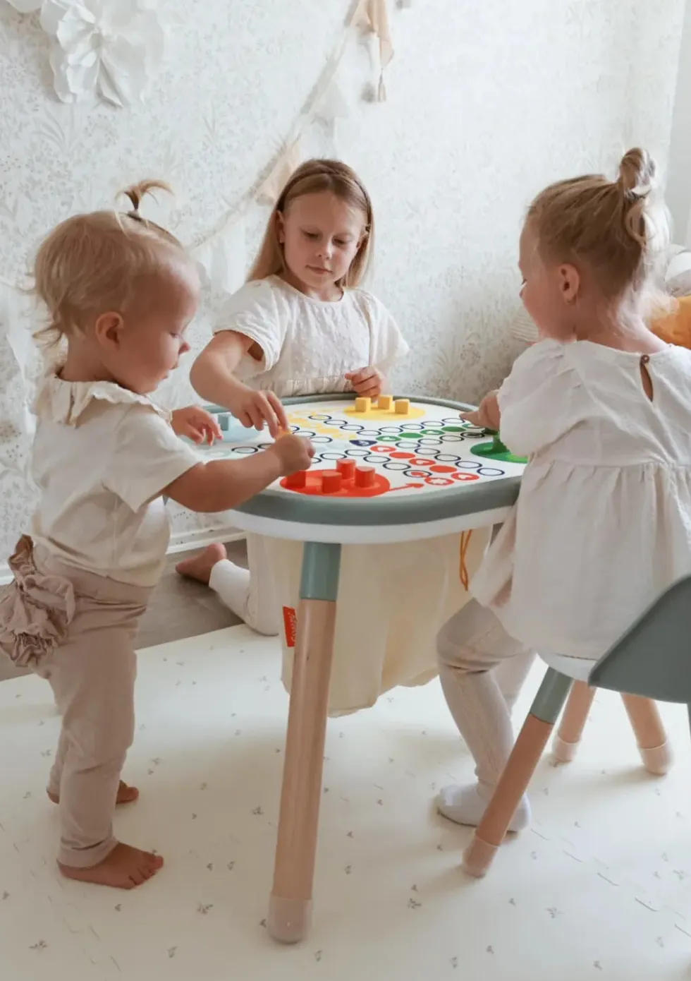 Spieltisch & Stühle Set Pastell Grün