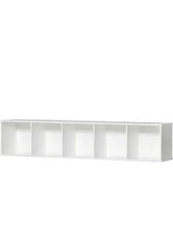 Standregal 'Wood' horizontal 5 x 1 / weiß mit Sockel