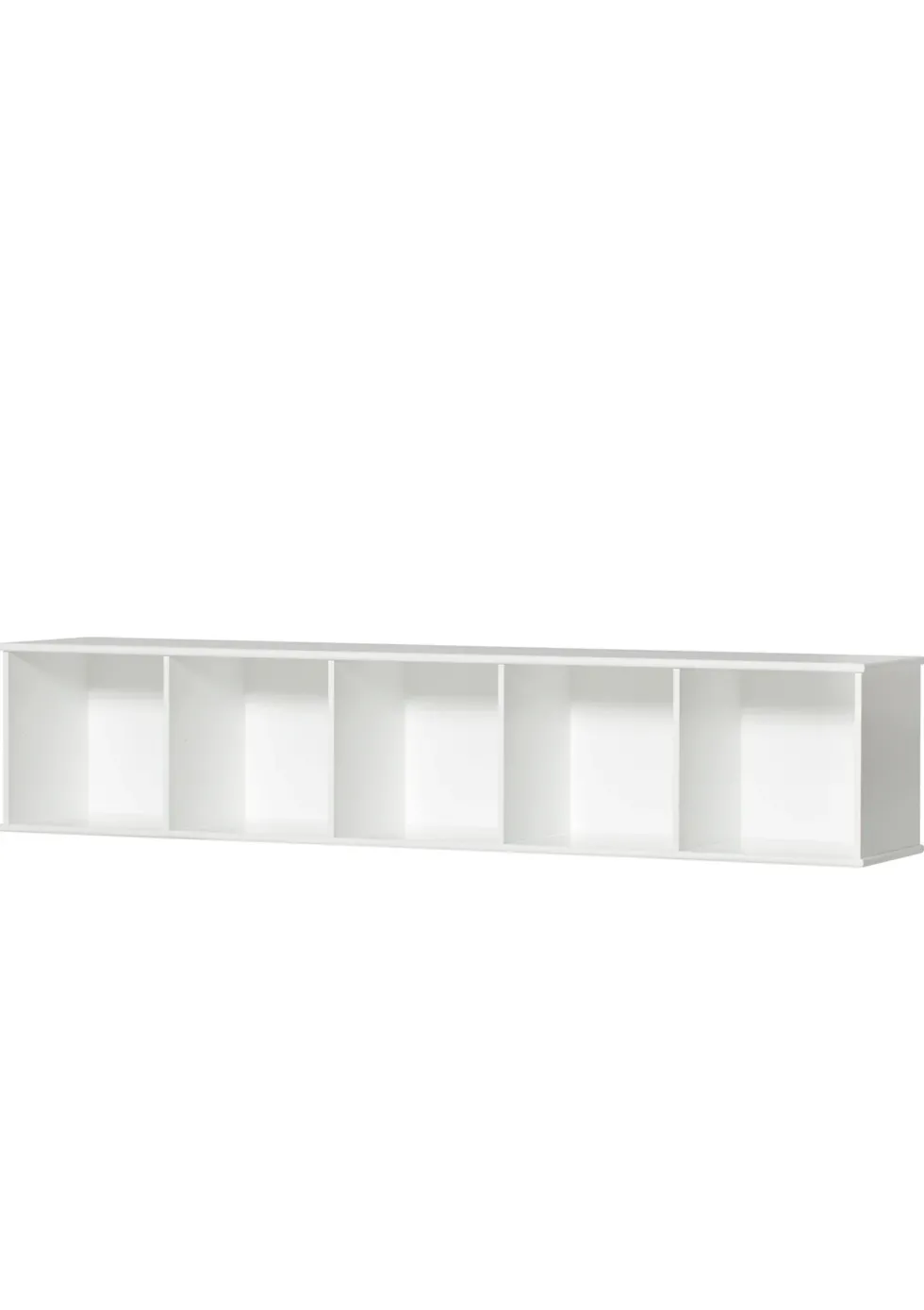 Standregal 'Wood' horizontal 5 x 1 / weiß mit Sockel