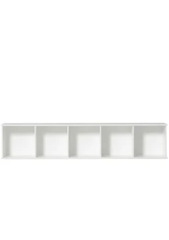 Standregal 'Wood' horizontal 5 x 1 / weiß mit Sockel