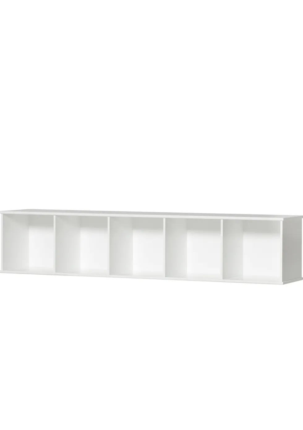 Standregal 'Wood' horizontal 5 x 1 / weiß mit Sockel