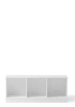 Standregal 'Wood' horizontal 3x1 mit Sockel weiß