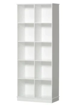 Standregal 'Wood' vertikal 2 x 5 / weiß mit Sockel
