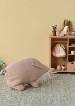 Stofftier 'Polly Pork' rosa-kariert medium