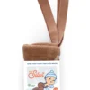 Teddy-Strumpfhose mit Trägern mit Fuß light brown