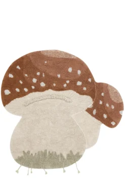 Teppich mit Pilz-Motiv 'Boletus' waschbar 120 x 120 cm