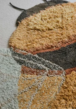 Teppich mit Tiermotiv 'Bee' Honey / Black / Natural waschbar 150 x 115 cm