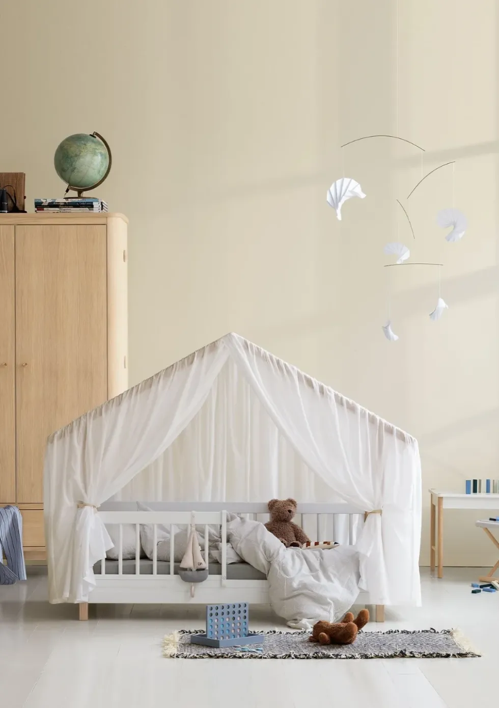 Umbauset für 'Wood Mini+' Babybett zum Hausbett Weiß/Eiche