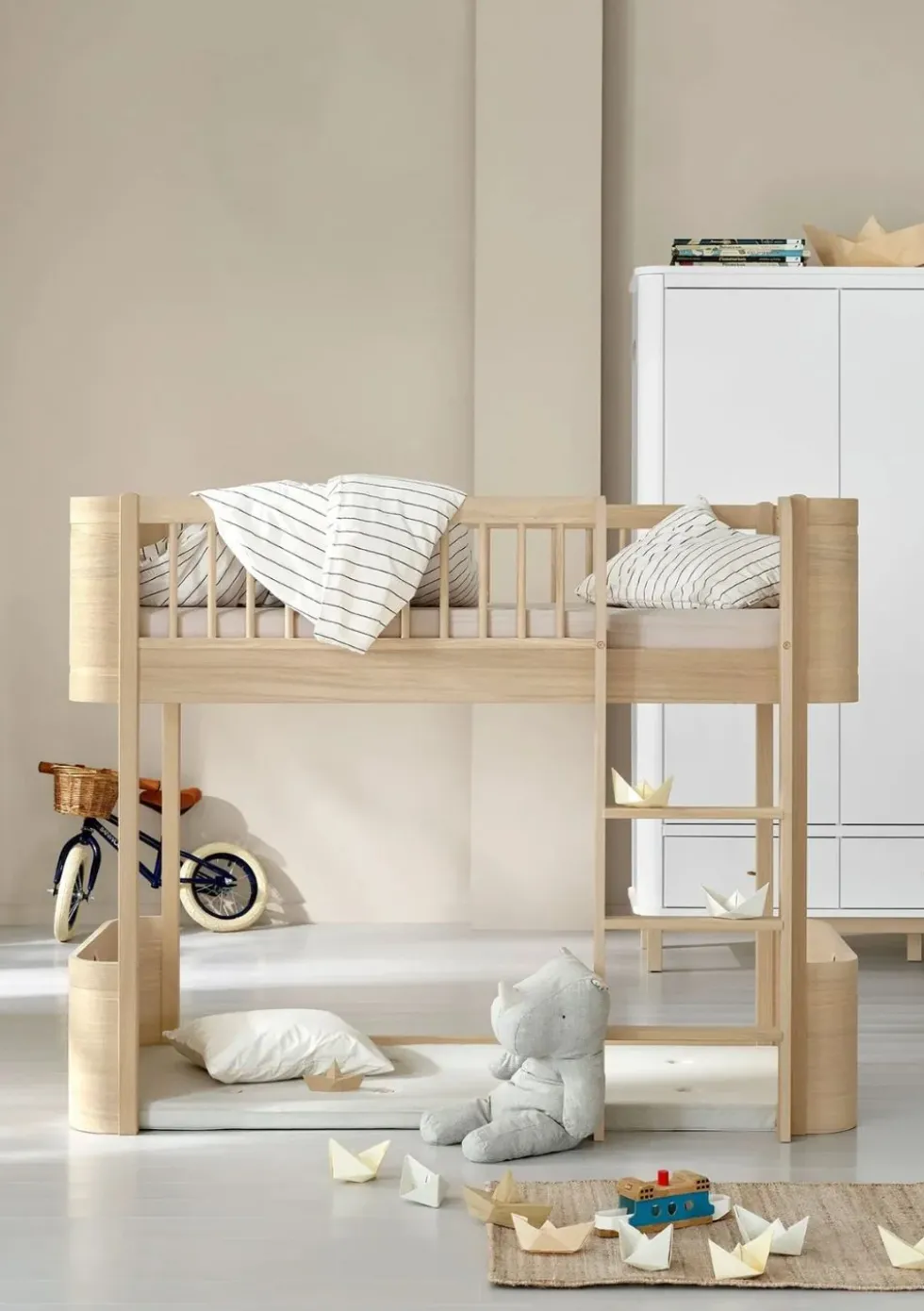 Umbauset für 'Wood Mini+' Juniorbett zum halbhohen Hochbett Eiche