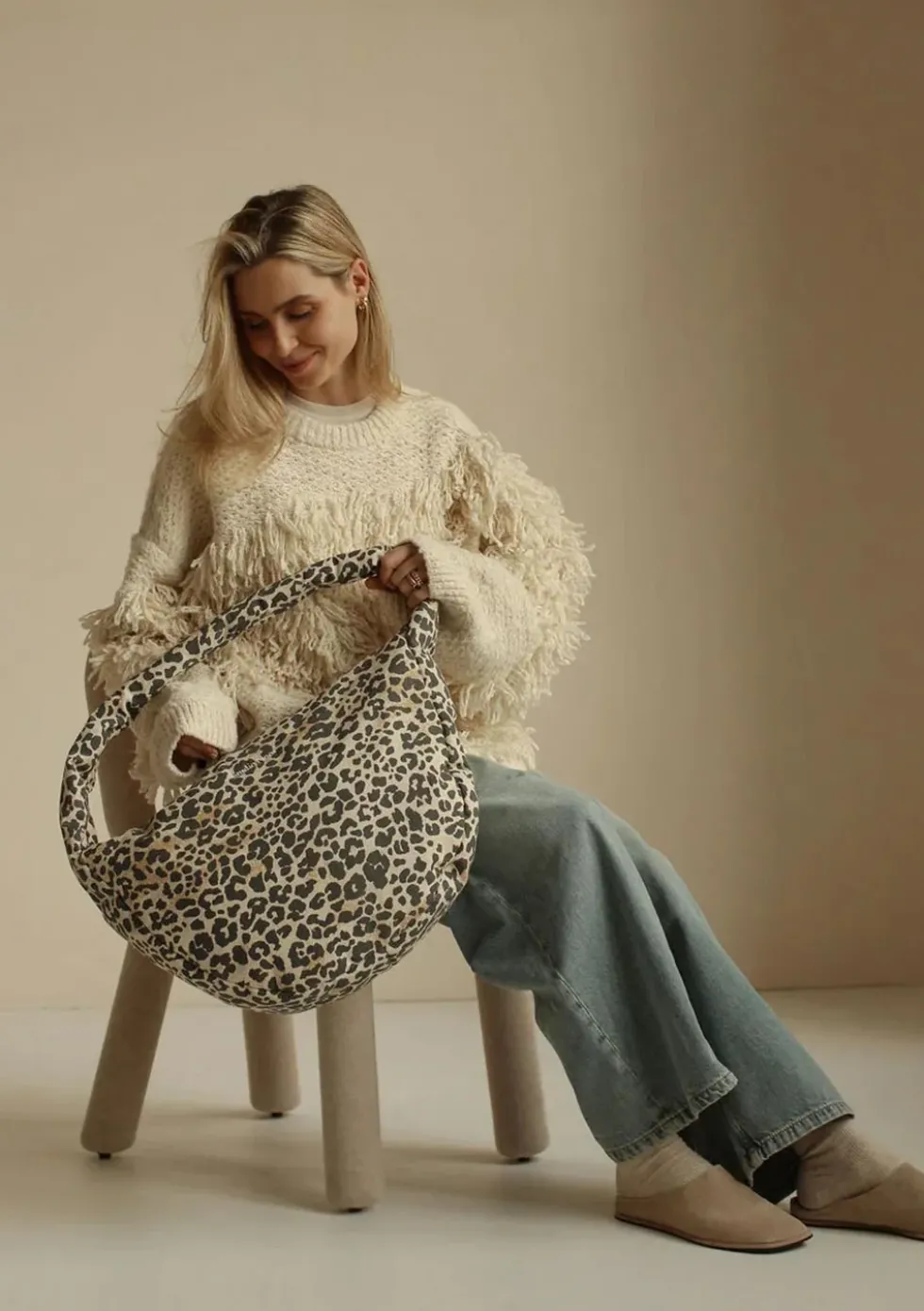 Umhängetasche 'Soft Cotton Crossbody Bag' Leopard