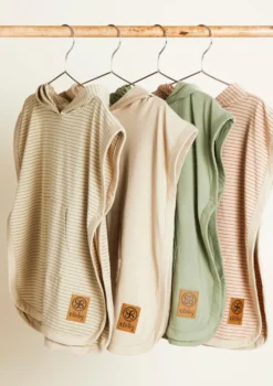 UV-Poncho (UPF 50+) Sandy Beach/Olive Green