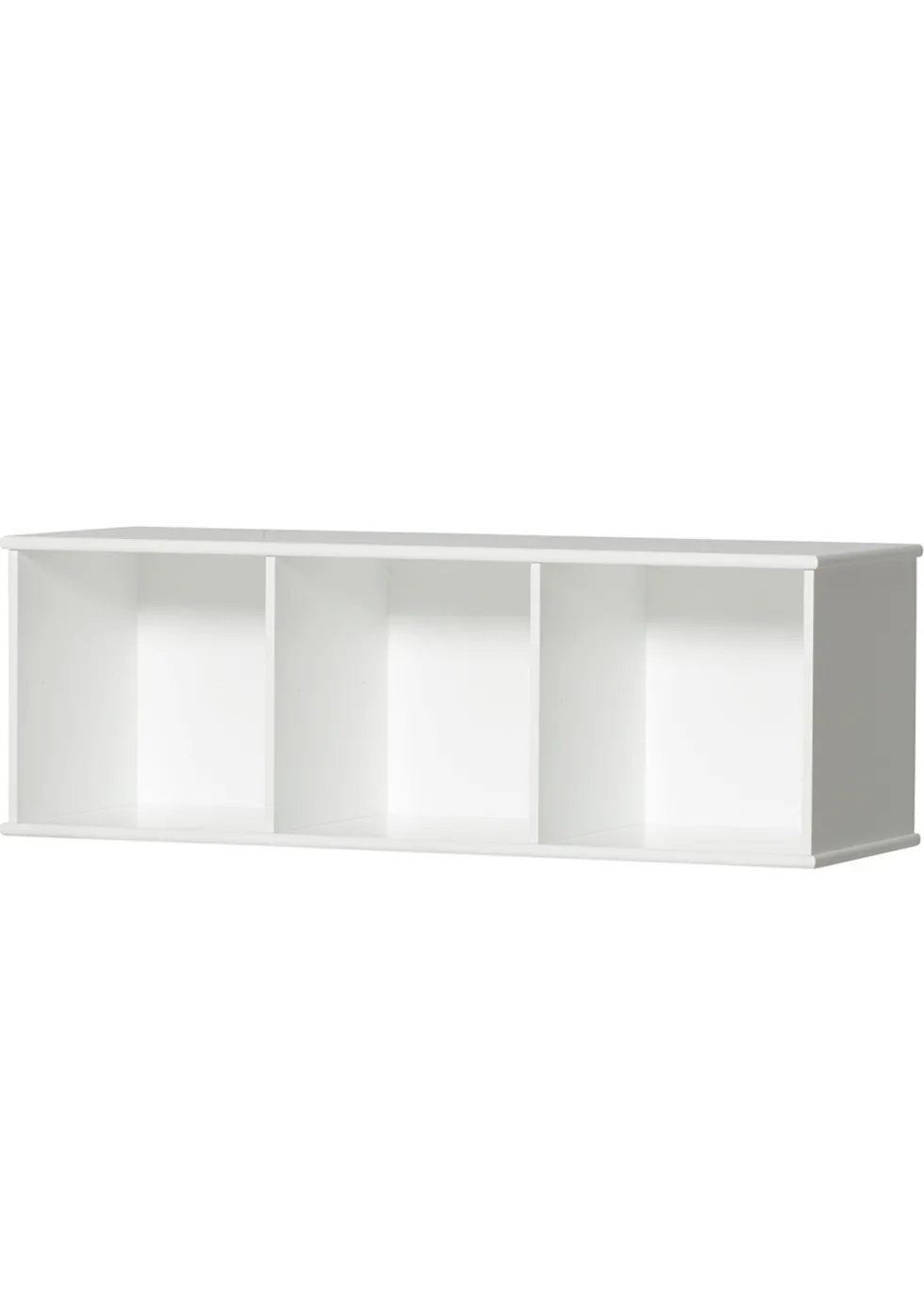 Wandregal 'Wood' horizontal 3x1 weiß