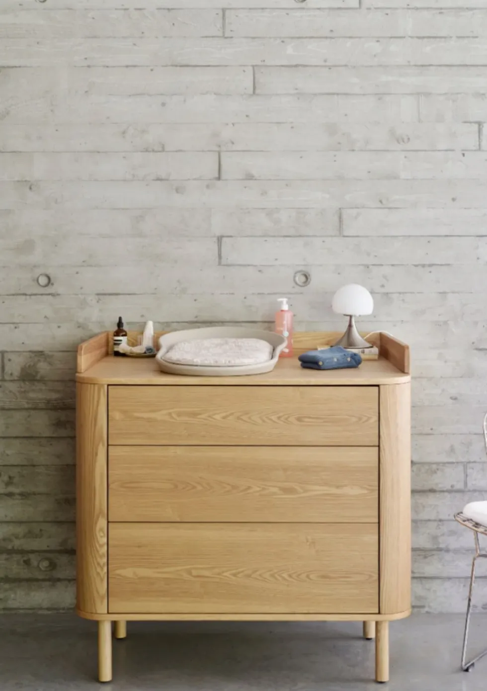 (Wickel-)Kommode 'Yume' mit Schubladen Natural Ash